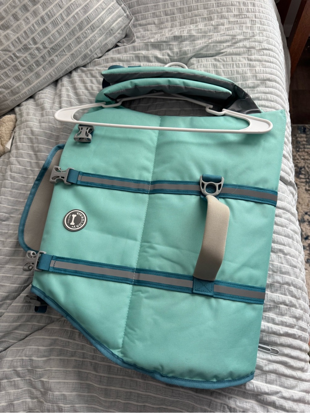 Teal Padded Dog Life Jacket with Reflective Straps